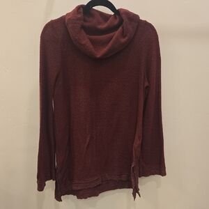 Maeve Deep Red Cowl Neck Sweater